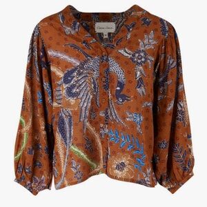 Cara Cara Blouse Top Size XS Bohemian Flowy Autumn Floral Date Travel
